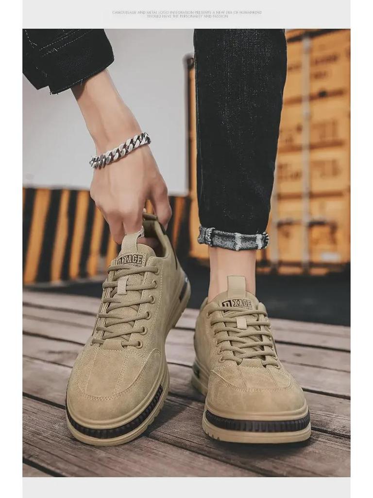 Мужская весенняя дышащая повседневная обувь 2025 года: Универсальная, модная, легкая спортивная и рабочая обувь