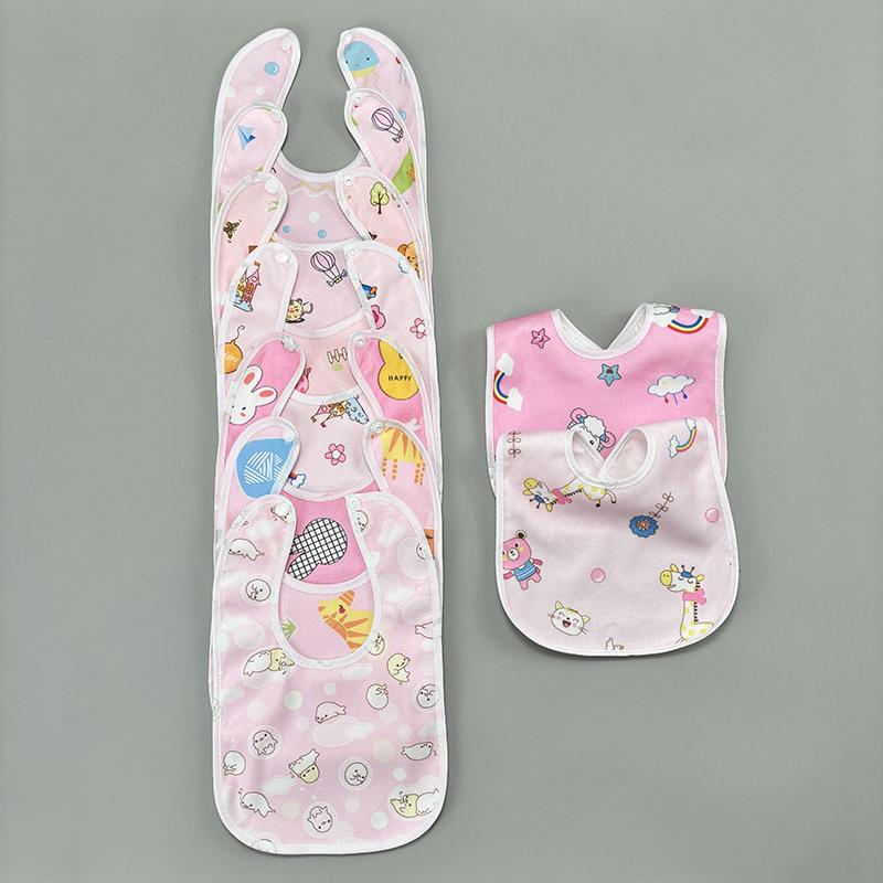 4/6/8/10pcs Waterproof Baby Feeding Bibs Infants Cute Pattern Saliva Towel Newborn Toddler Soft Burp Cloth For Kids Bib