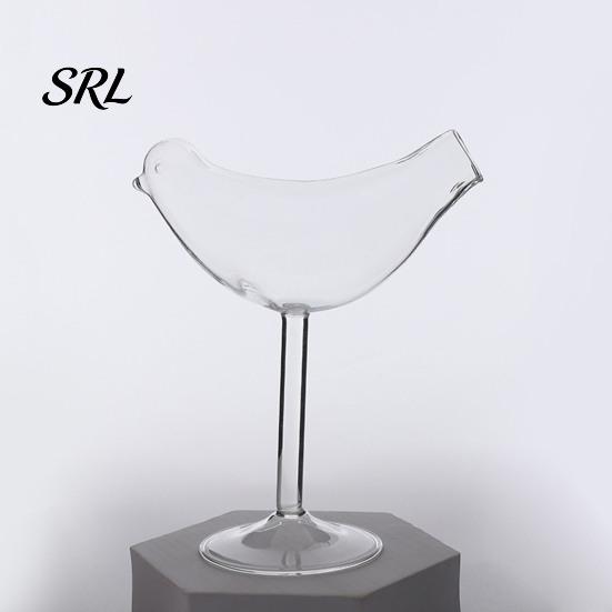 Handcrafted Champagne Flutes Bird Shape Cocktail Glass, Lead-Free Borosilicate Glass Martini Goblet Cup, Party Supplies for Guests Elegant Creative