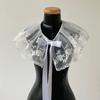 Multiple Uses Rose Embroidery False Collar Delicate Flower Lace Shawl White Romantic Versatile Lace Collar