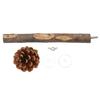 Natural Perch Bird Stand Pole Chewable Applewood Bird Perch Cage Accessories with Pine Cone for