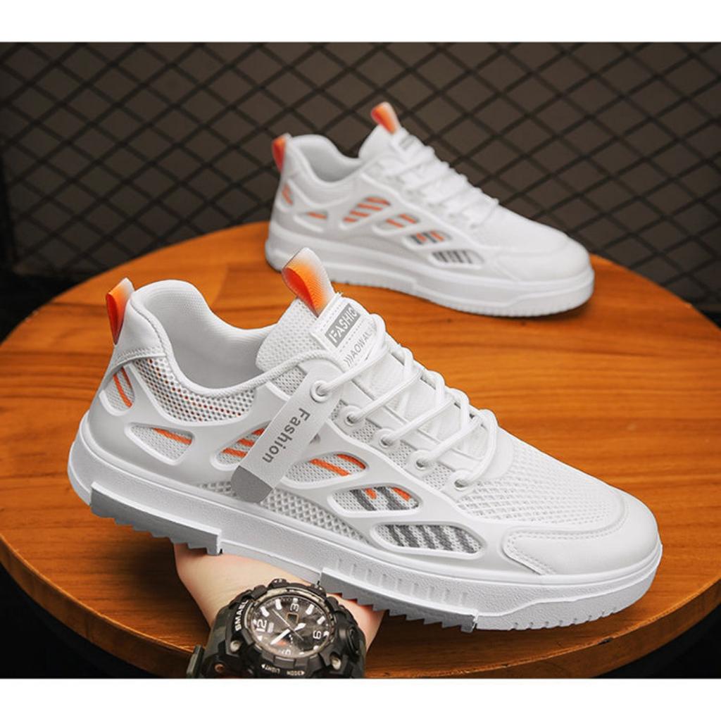 Breathable Mesh Shoes Men's Trend Versatile White Shoes Sports and Leisure Board Shoes Trendy Shoes