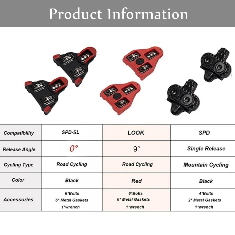 BUCKLOS Road Bike Cleat 0 Degree 9 Degree Cycling Shoe Clest Speed Bicycle Pedal Cleats Fit SPD-SL/Look Delta Peloton System 6