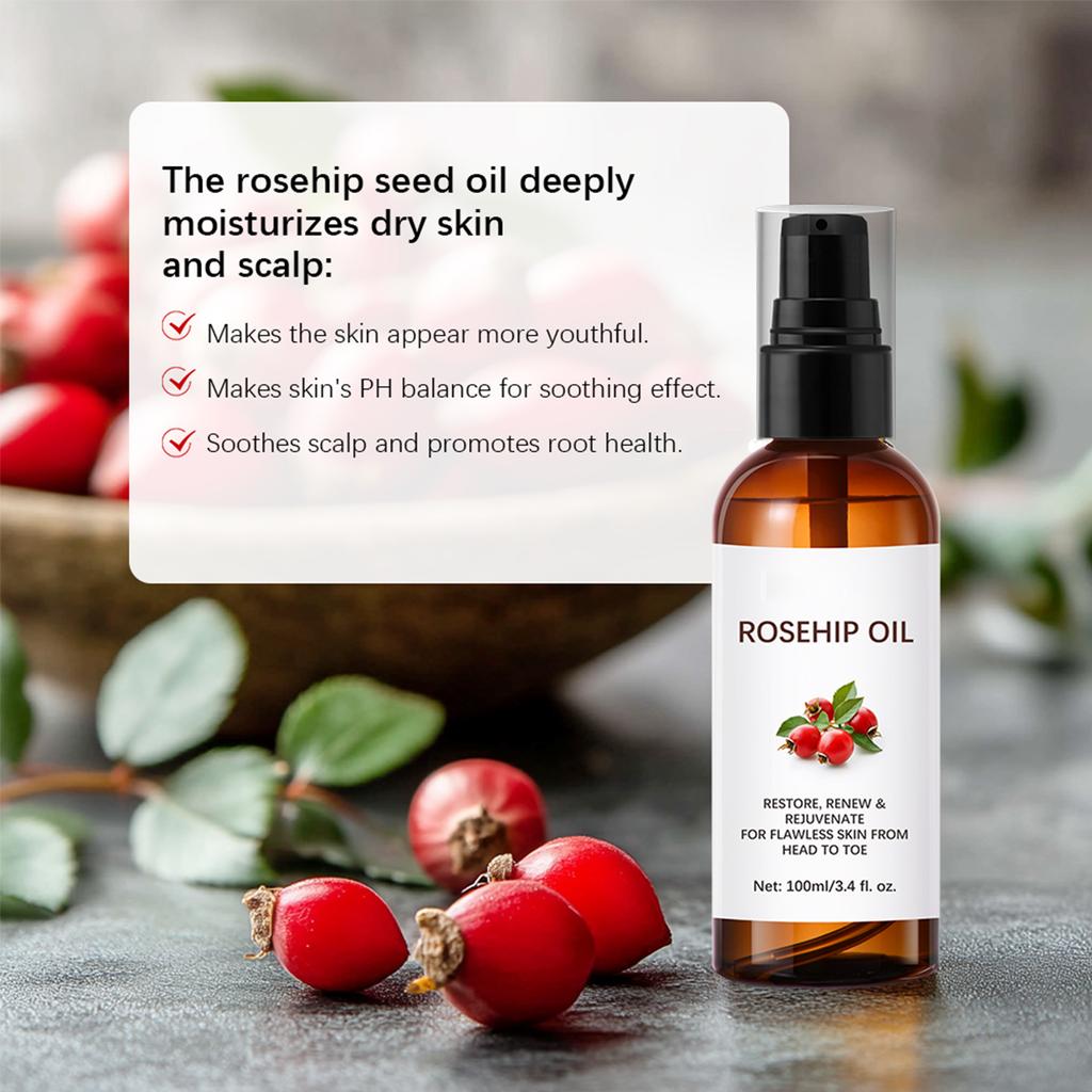 Масло семян розы Успокаивает кожу Освежает кожу Мягко увлажняет Эссенциямасло Увлажняет Эссенция 100 мл