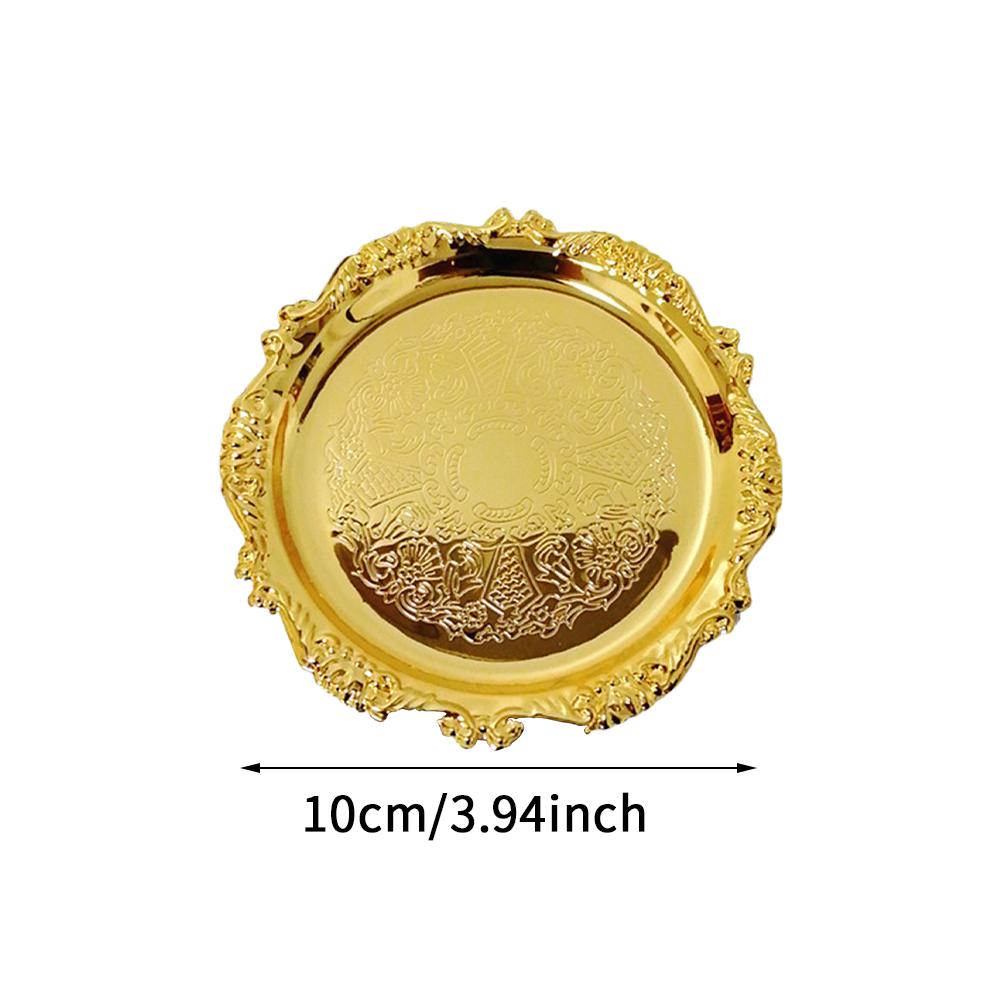 Металлический поднос, круглая тарелка для соуса, тарелка для хранения украшений, миска для демонстрации закусок, украшение домашнего стола, органайзер для торта, десерта, контейнер