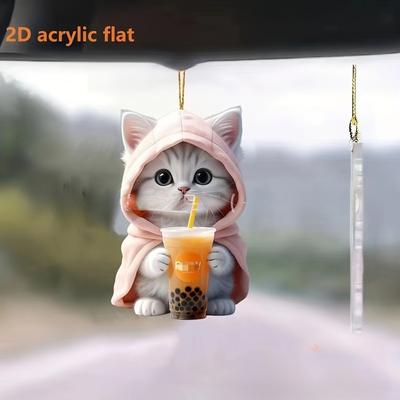 Автомобильное зеркало заднего вида 3D кошка подвесной кулон форма животных украшения рюкзак аксессуары Креатив украшает декоративный декор для автомобиля