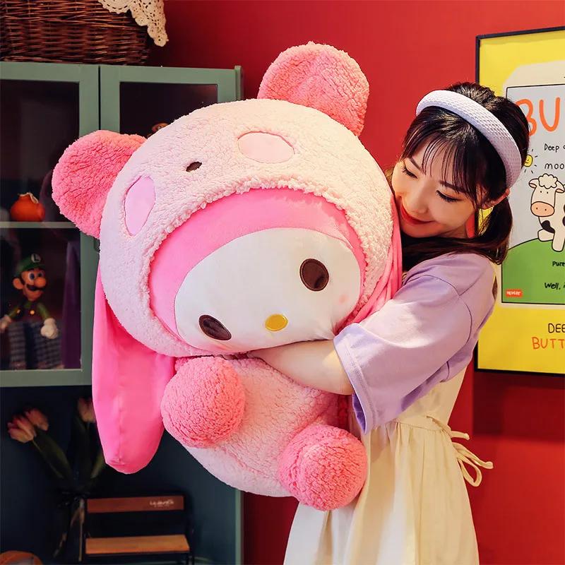 2590cm Cartoon Kawaii Sanrio My Melody Plush Toy Anime Stuffed Animals Cute Plushie Throw Pillow Dolls for Kids Birthday Gifts
