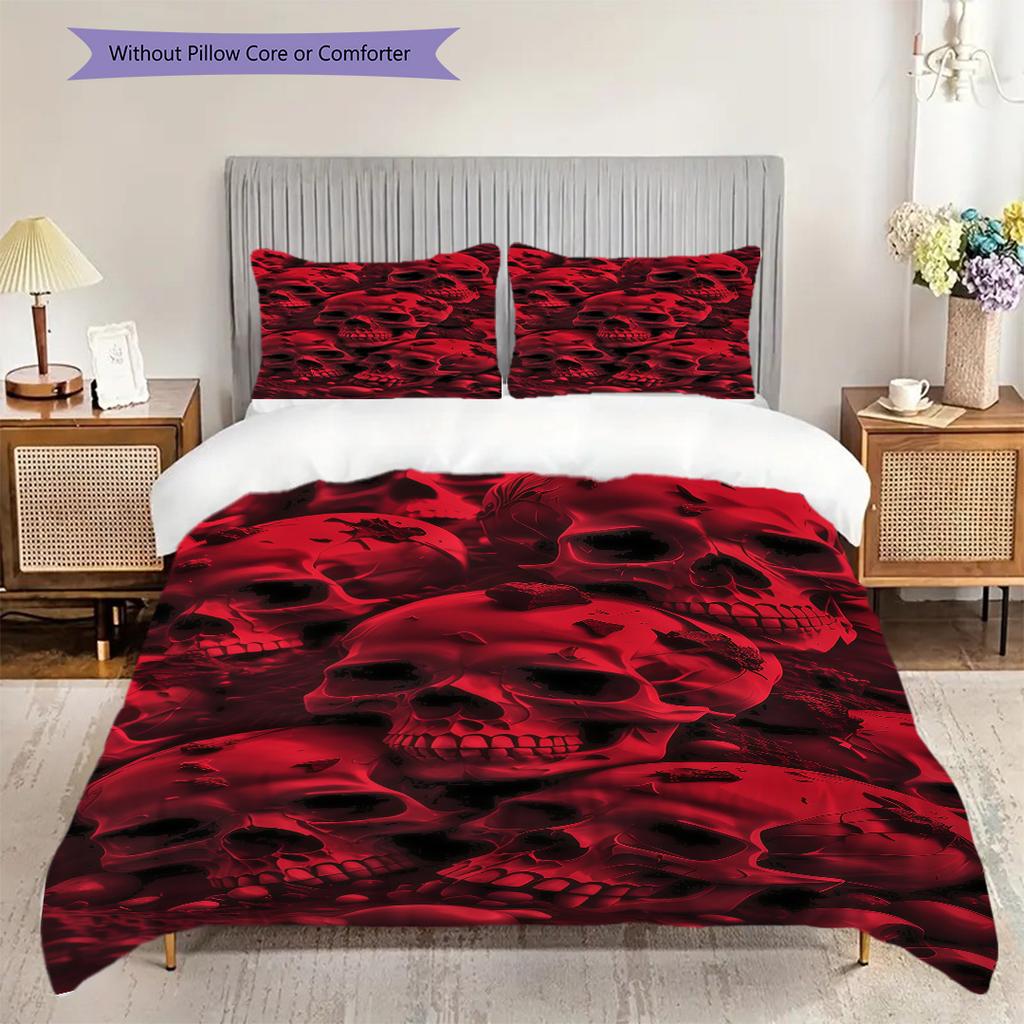 Skull Art Set Threepiece Set 1 Duvet Cover 2 Pillowcase Without Core Bedding Set Duvet Cover And Pillowcase Soft And Comfortable