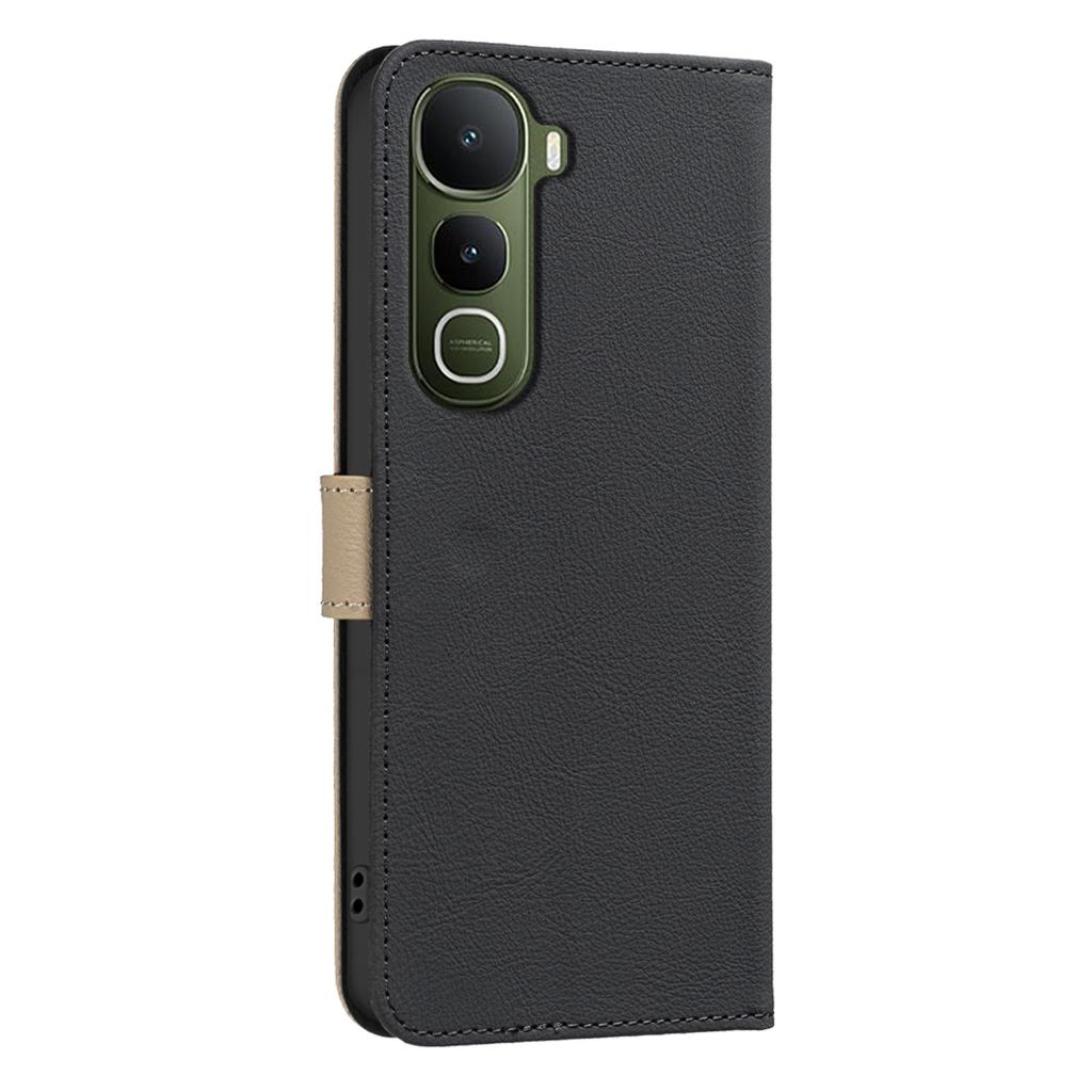 Кожаный чехол для vivo Y400 5G BINFEN COLOR BF36 с цветочным узором, чехол для телефона, кошелек с RFID-защитой, подставка