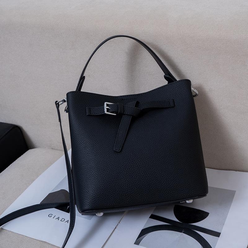 Genuine Leather Bucket Bag Versatile Shoulder Bag High-end Casual Crossbody Bag