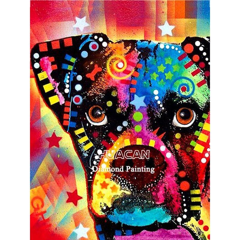 5D DIY Diamond Painting Dog Full Round Diamond Embroidery Animal Mosaic Rhinestone Kit Decor For Home