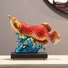 Статуэтка золотой рыбки из смолы, привлечение богатства, китайский талисман, скульптура животного, украшение для дома, подарок для гостиной