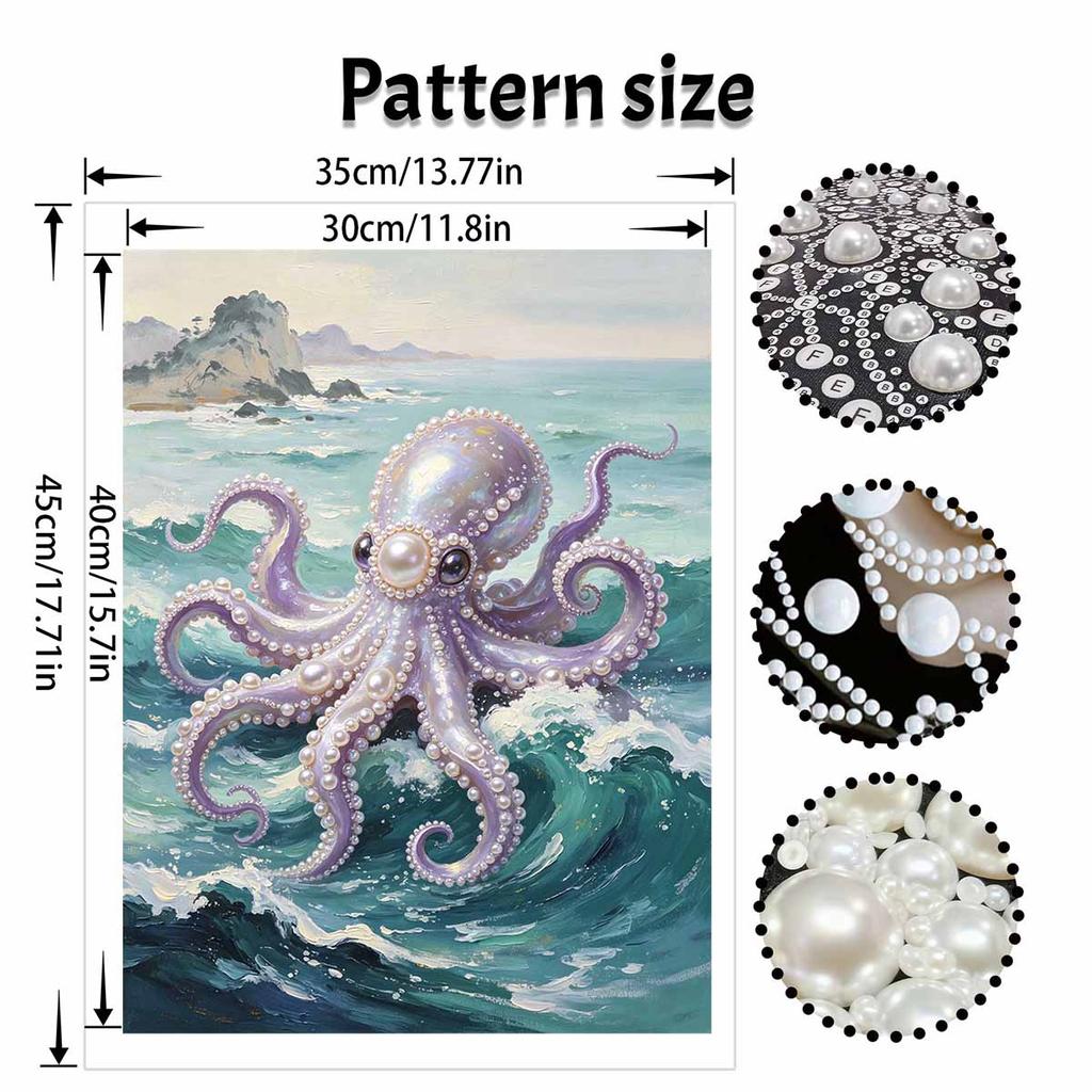 Pearl octopus ocean theme painting kit painting art handmade diy home decoration painting