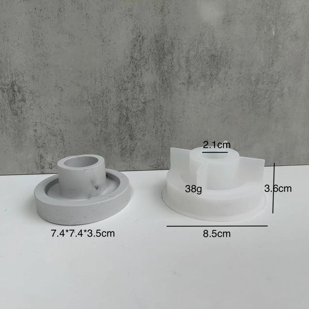 Cement Round Candlesticks Silicone Molds DIY Concrete Plaster Nordic Candle Holder Pottery Mould Home Decor Handicrafts Gift