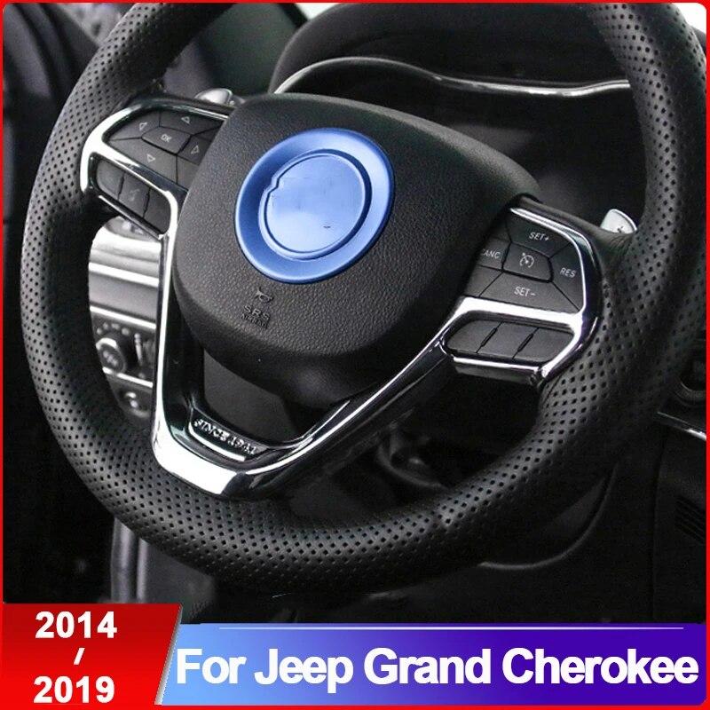 For Jeep Grand Cherokee 2014 2015 20162017 2018 Car Steering Wheel Button Frame Cover Trims Car Styling Accessories