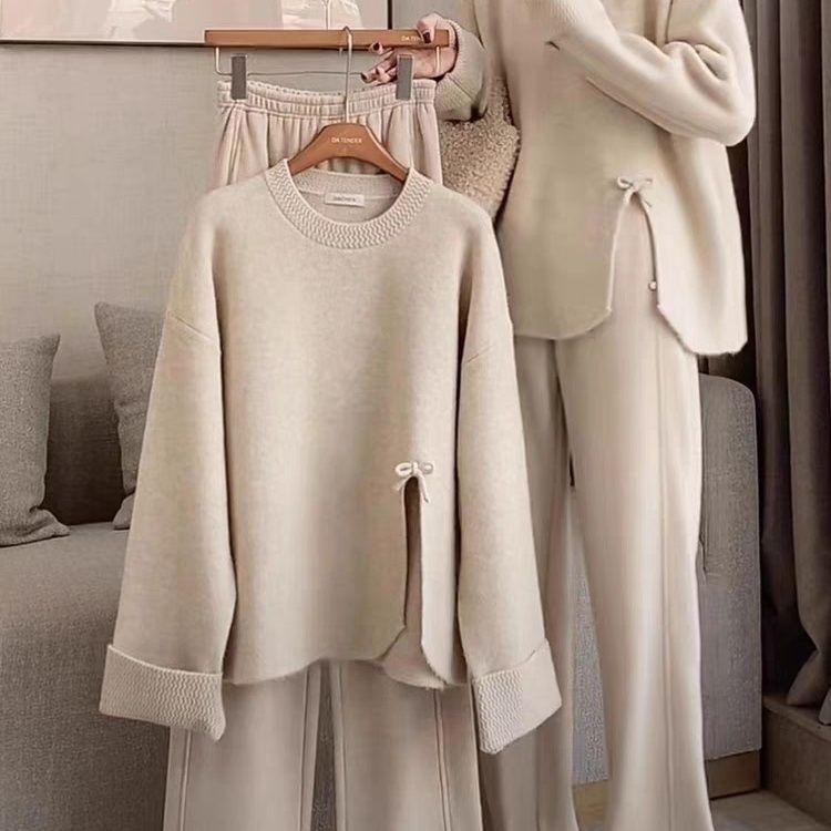 Стильный вязаный комплект и брюки-клеш большого размера для женщин - Осень/Зима 2025