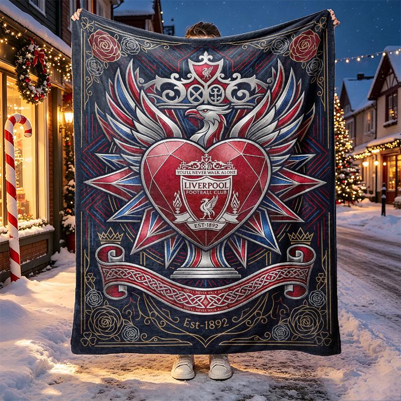 Liverpool Football Club Pattern Blanket for Home Decoration, Bed, Sofa, Car Travel, Camping, Suitable for All Seasons, Birthday Christmas Gift