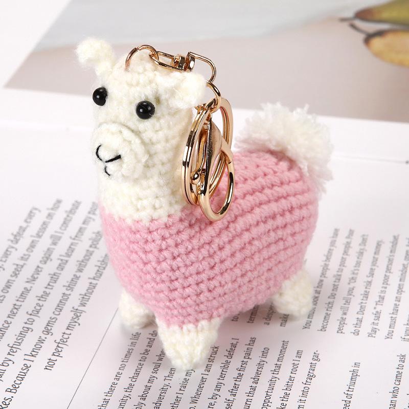 Забавные подвески в виде животных, ручной работы, декор для сумки из альпаки, вязаные крючком брелки в виде овечек, вязаный брелок в виде животного