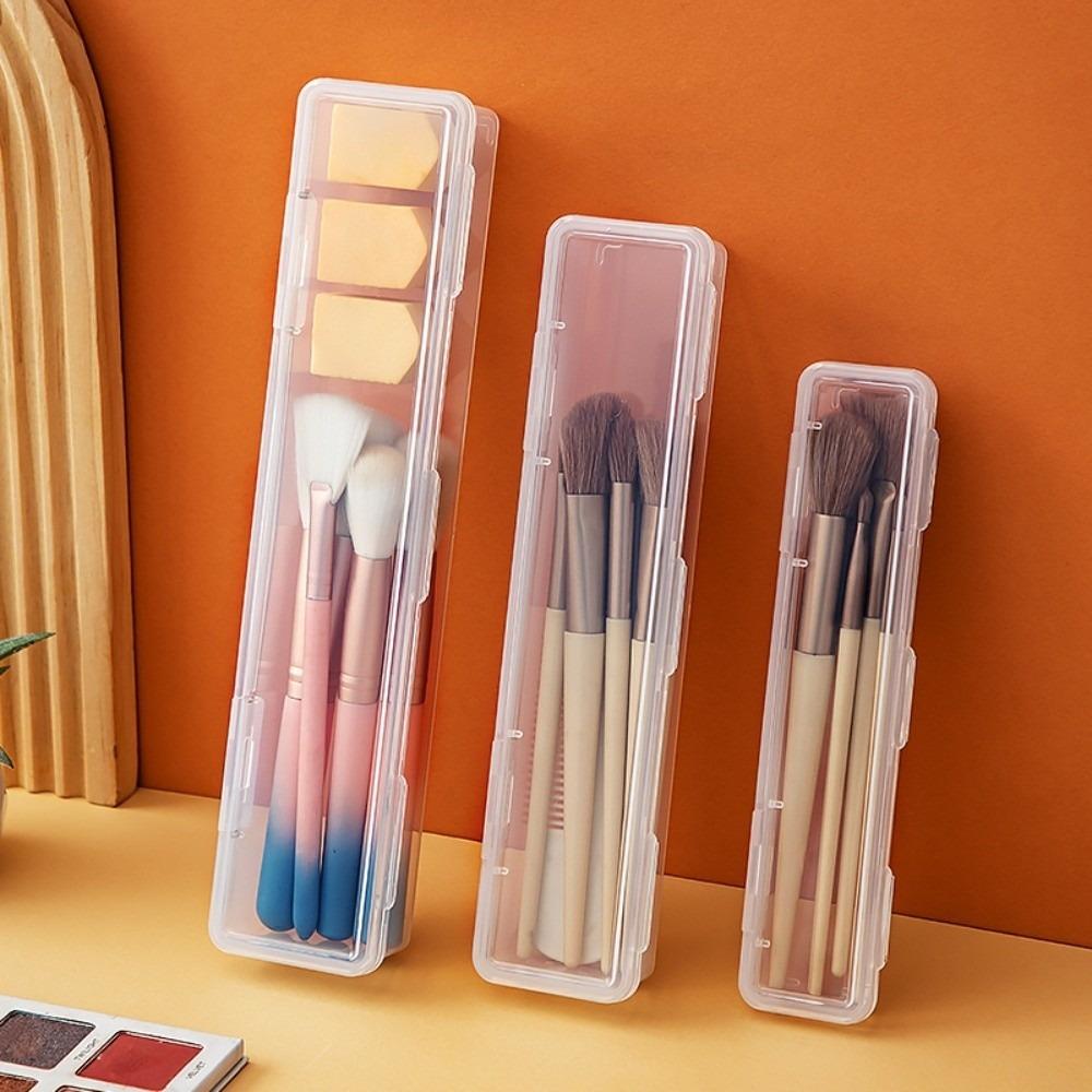 Transparent Makeup Brush Box Dustproof Stationery Organizer New Storage Box Sundries Storage