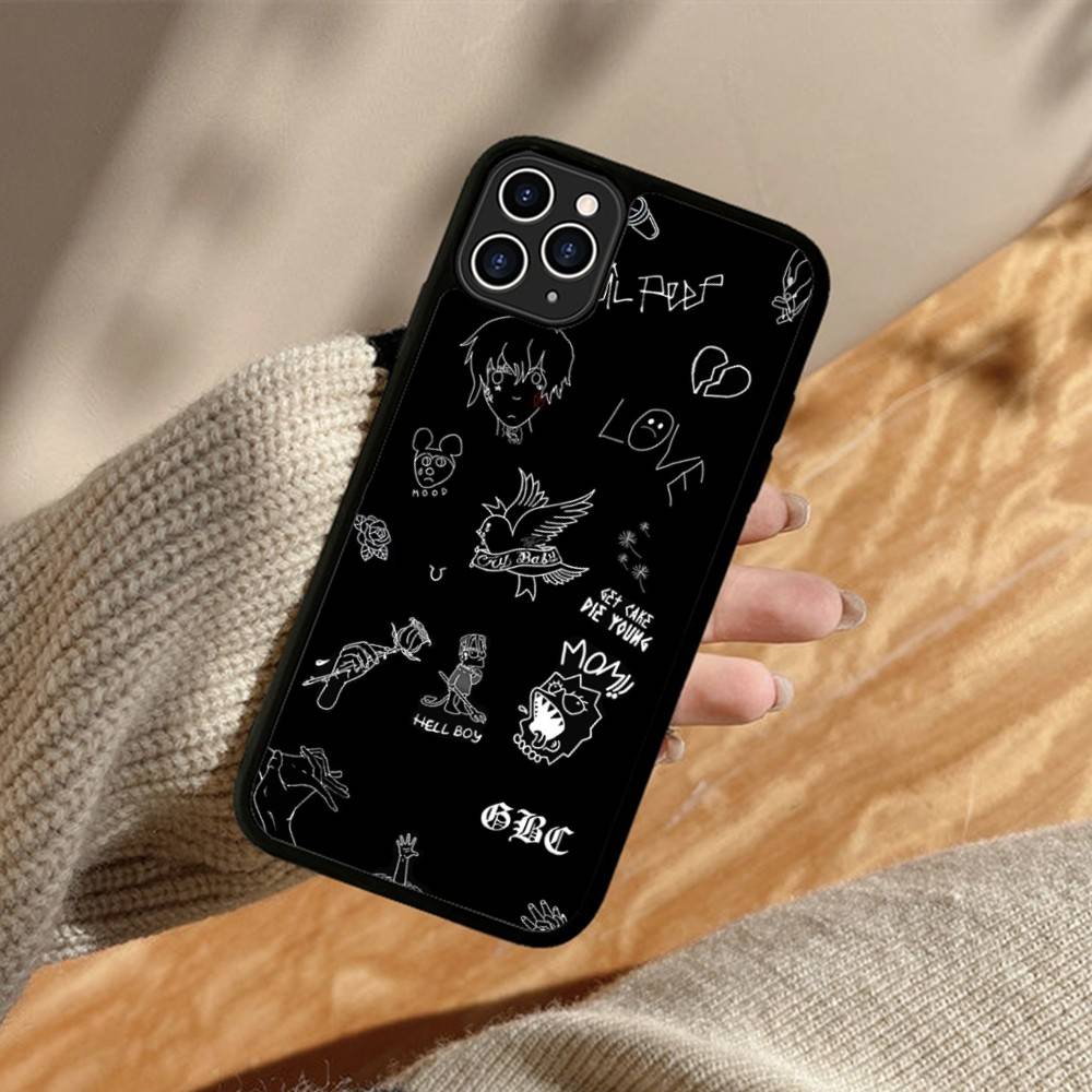 Чехол для телефона Lil Peep Hellboy Love PC+TPU для iPhone 17 16 15 14 13 12 11 Pro Max Plus Кавайный мультяшный чехол