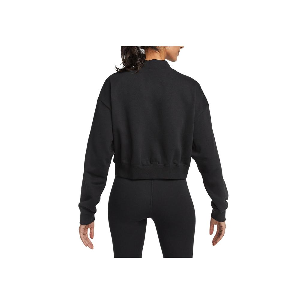 Nike Спортивная клубная флисовая куртка с вышитым логотипом, свободная повседневная куртка для женщин, черная FB7279-010