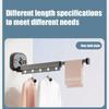 Wall Mounted Retractable Clothes Hanger Space Saving Clothing Storage Shelf  Household