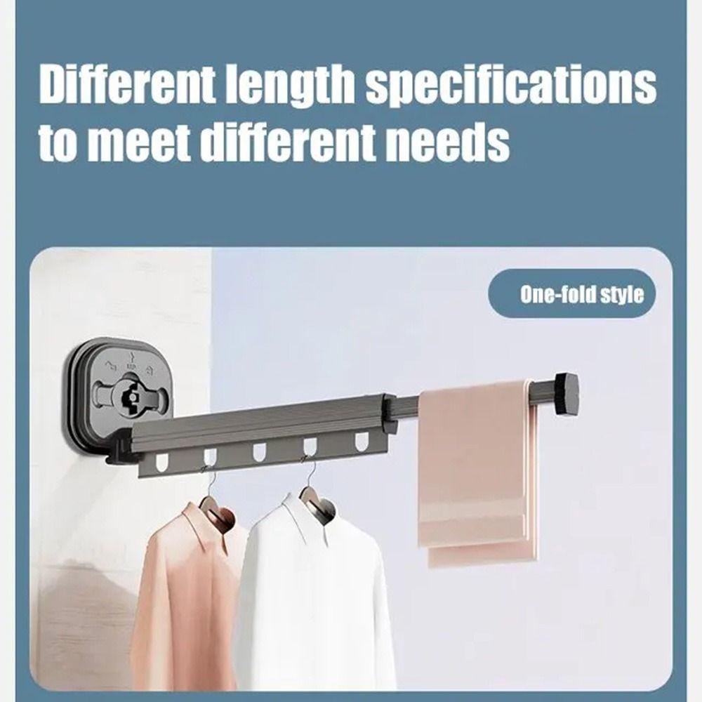 Wall Mounted Retractable Clothes Hanger Space Saving Clothing Storage Shelf Household