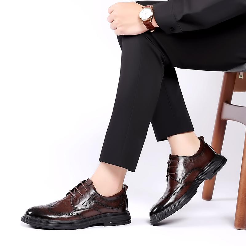 Мода 2024 Новая Британская Стильная Обувь Мужская Ручной Работы Мягкая Подошва Оксфорды Качественная Кожа Мужская Платье Классическая Деловая Офисная Формальная Шнуровка