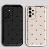 Черный Чехол-Крышка Мягкое Сердце для Samsung Galaxy A15 A51 A52 A25 A54 A53 A55 A35 A73 A06 A72 A71