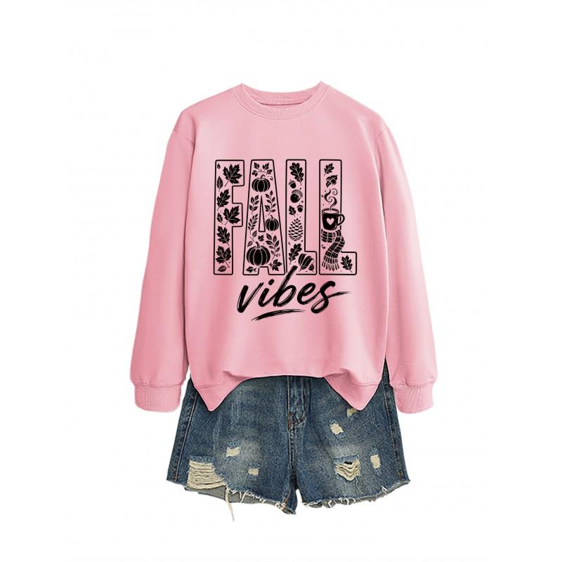 Womens Oversized Cotton Hoodie Sweatshirt Fall Print Graphic Loose Fit Long Sleeve Crew Neck