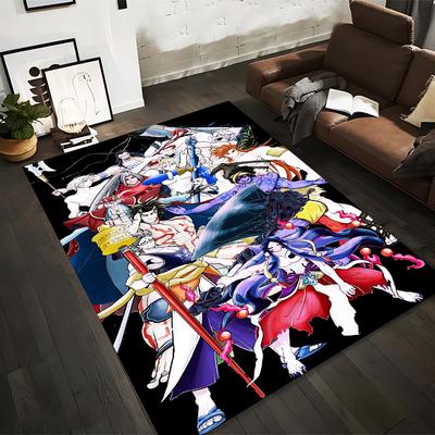 "Anime Style Carpet with Fantasy Characters and Vibrant Colors" Suitable for Use As an Anti-slip for Living Room Bedroom Sofas