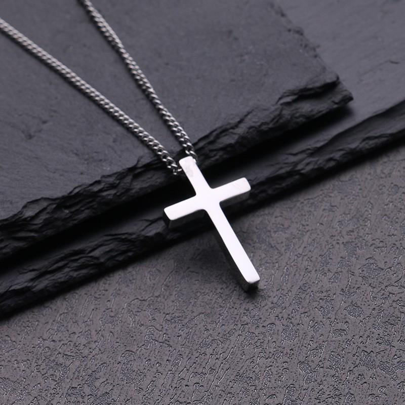 Unisex Trendy Cross Necklace – Simple, Cool Alloy Pendant Jewelry