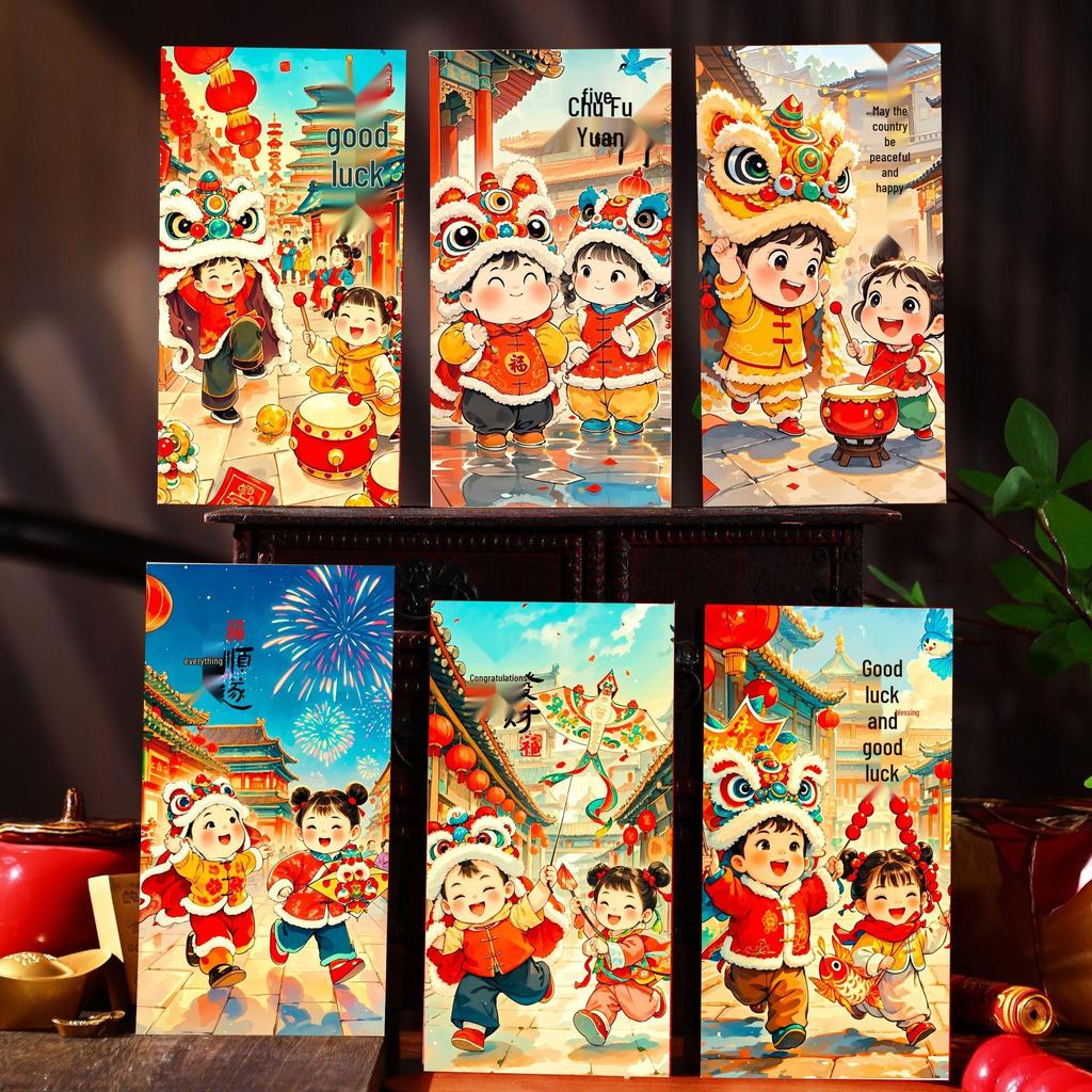 Трендовые детские красные конверты 2026 года – Кошелек для денег на удачу в тысячу и сто юаней на Новый год