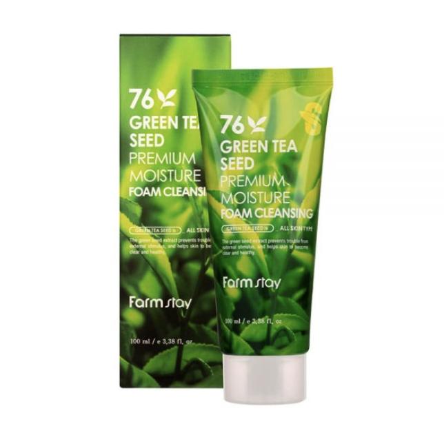 FARM STAY 76 Green Tea Seed Premium Увлажняющая очищающая пенка 100 мл (3 варианта)