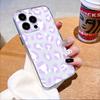 Прозрачный чехол для телефона с принтом фиолетовый леопард для IPhone 14 15 16 13 12 11 17 Pro Max 12 13 Mini Мягкая крышка