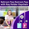 10 PCS Bathroom Passes for Classrooms Include Key Holder and Lanyard, Pink and Blue Bathroom Pass for Women Men, Bathroom Key Chain for Business