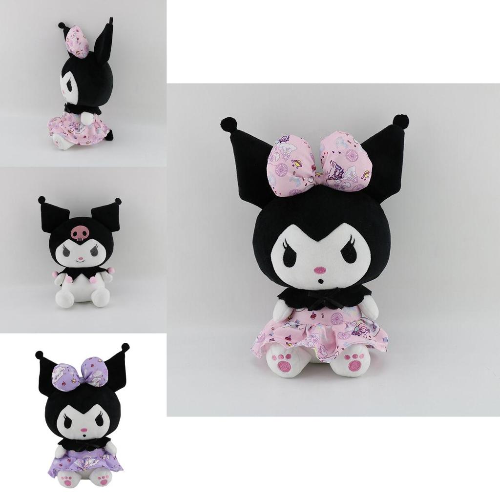 Милая Мультяшная Кавайная Плюшевая Игрушка Kuromi 25 см Мягкая и Набитая