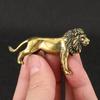 Retro Lion Brass Ornament Office Desktop Decoration Small Tea Pet Collection of Antique Bronze Artifacts and Handicrafts