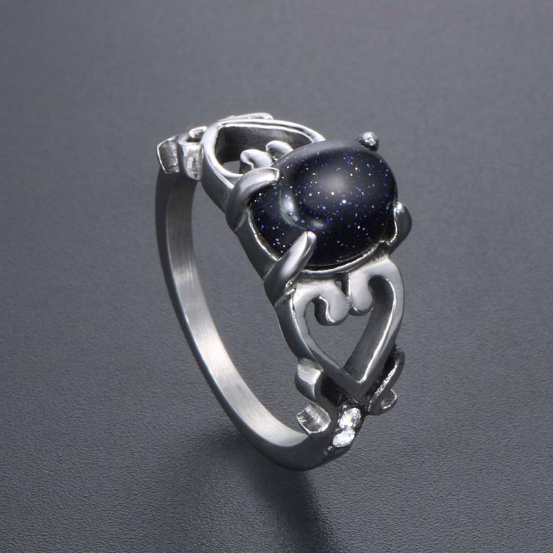 European and American Trend Hollow Love Gem Refers To Personalized Couple Ring Jewelry