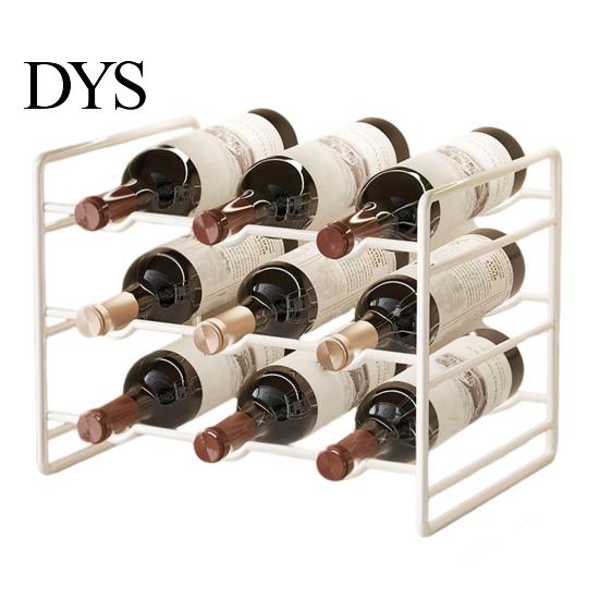 Modern Wine Storage Iron Rack, Curved Grooves, Countertop Cabinet Shelf, Compact Small Display Metal Bottle Holder, for Kitchen Cupboard And