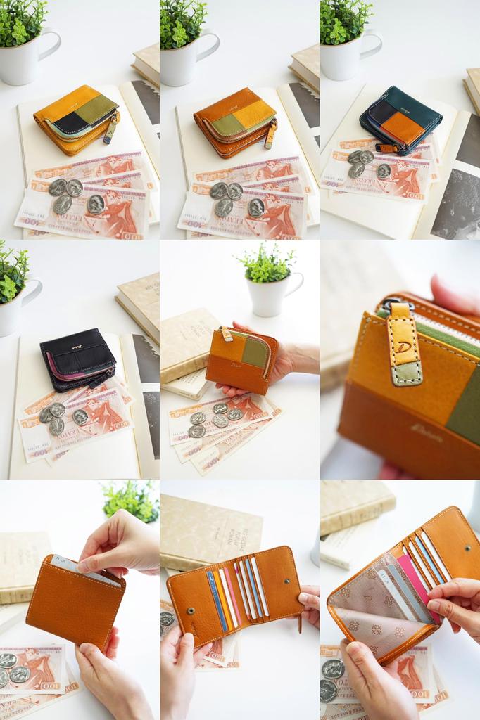 Кошелек двойного сложения из натуральной кожи Camel [Dakota] женский DA-31620-45