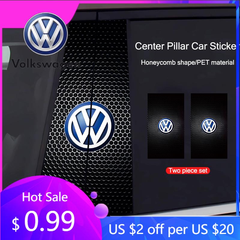 Для VW Volkswagen Jetta MK5 Golf Автомобильные наклейки Декоративная накладка на центральную стойку B-столбик ПЭТ наклейки Автоаксессуар Для Volkswagen