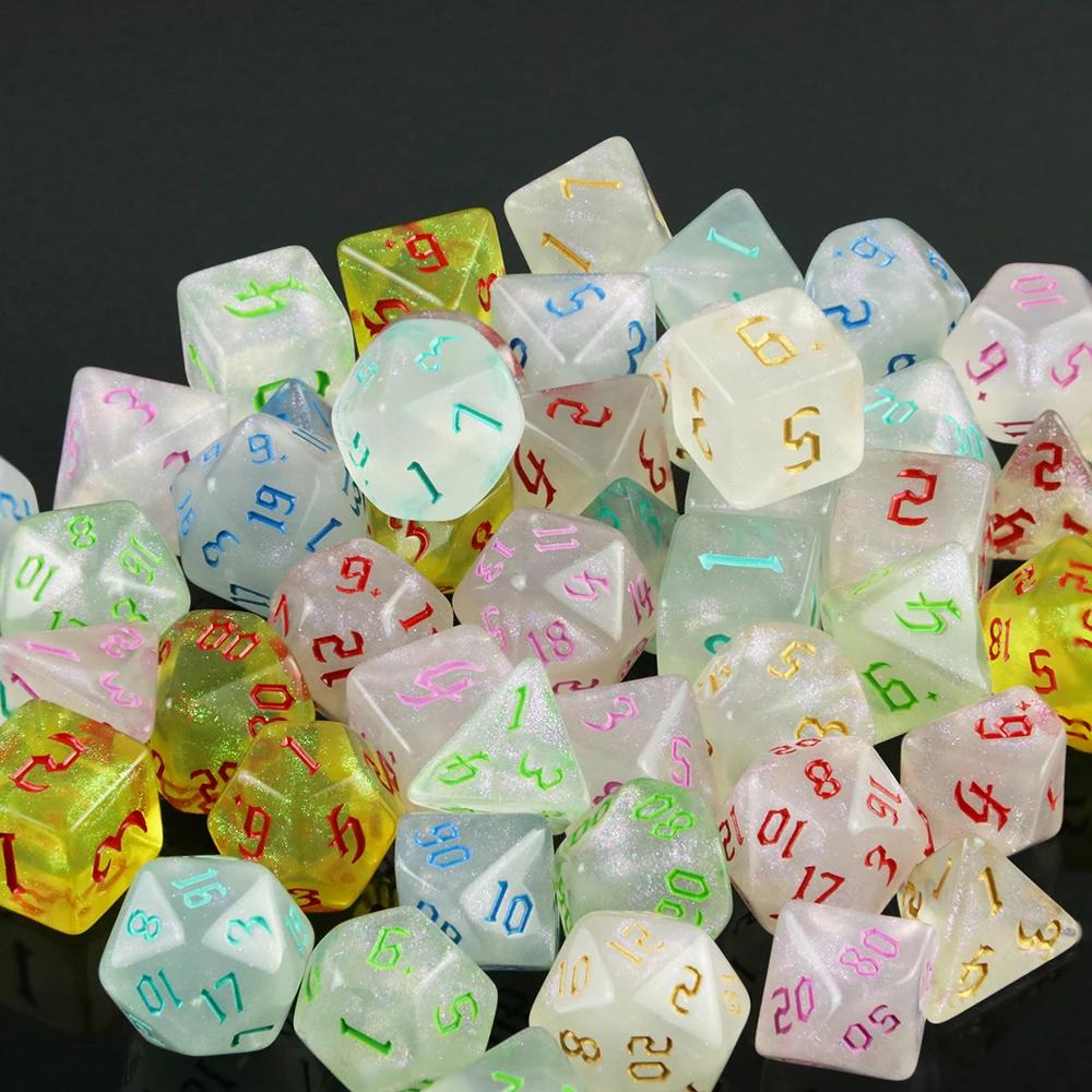 DND Dice RPG Dice Удивительные цвета, смешивание, фэнтези, эффект звездного света, уникальные стили ретро-шрифтов для карточных игр