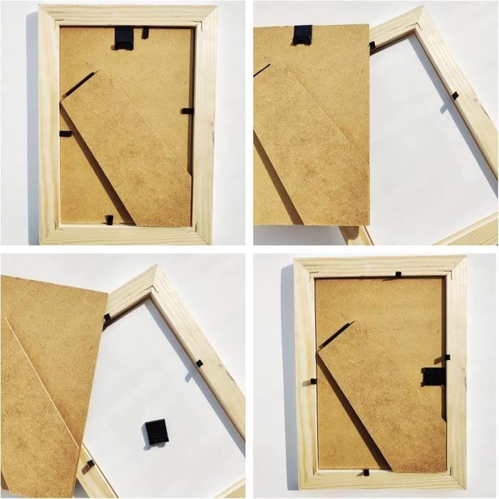 Cadre Photo - Creative Home - 10x15cm - Bois de Pin Naturel - Accroche Horizontale/Verticale - 6x