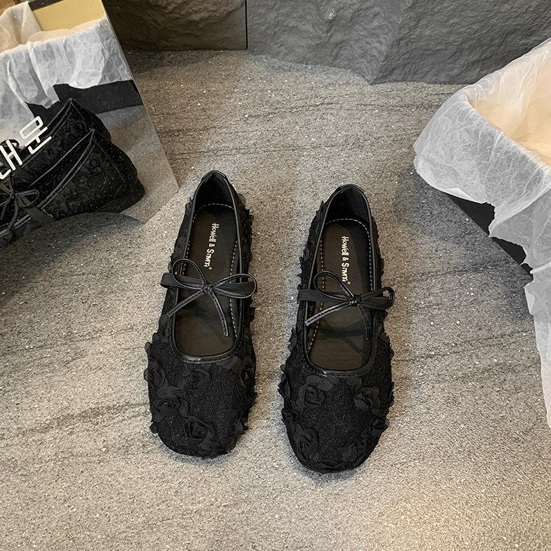 Французское кружево сетка одинарная обувь женская лето новая фея ветер нежная с юбкой плоская мягкая подошва дышащие туфли Мэри Джейн