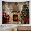 Christmas Fireplace Backdrop Flag With Vibrant Polyester Material For Festive Gathering
