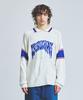 Вязаный воротник-стойка в стиле varsity с жаккардовым узором, цвет внебелый