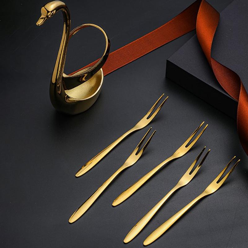 Набор вилок с держателем для фруктов, вилки для салата и десерта из нержавеющей стали