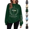 Women's Casual Loose Print Crew-neck Long Sleeve Hoodie Top