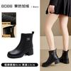 Brown Summer Leather Martin Boots Short Leather Boots Women's Versatile Fashion High Heel Boots Vintage Platform Chelsea Boots